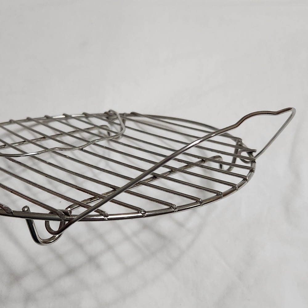 8" Round Stainless Wire Rack w/Handles Insert Crock Pot Steamer (M)