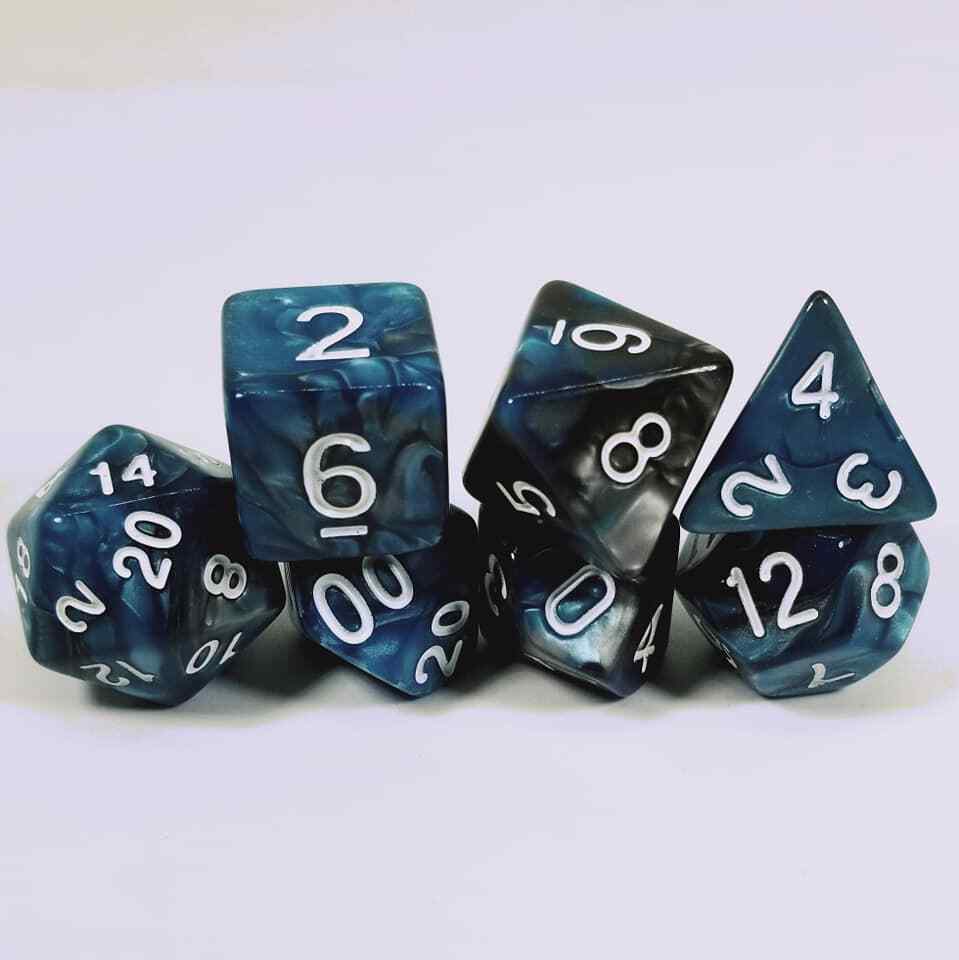 Aquamarine Ore 7 Dice Set Polyhedral RPG DnD Dungeons Dragons Pathfinder d20