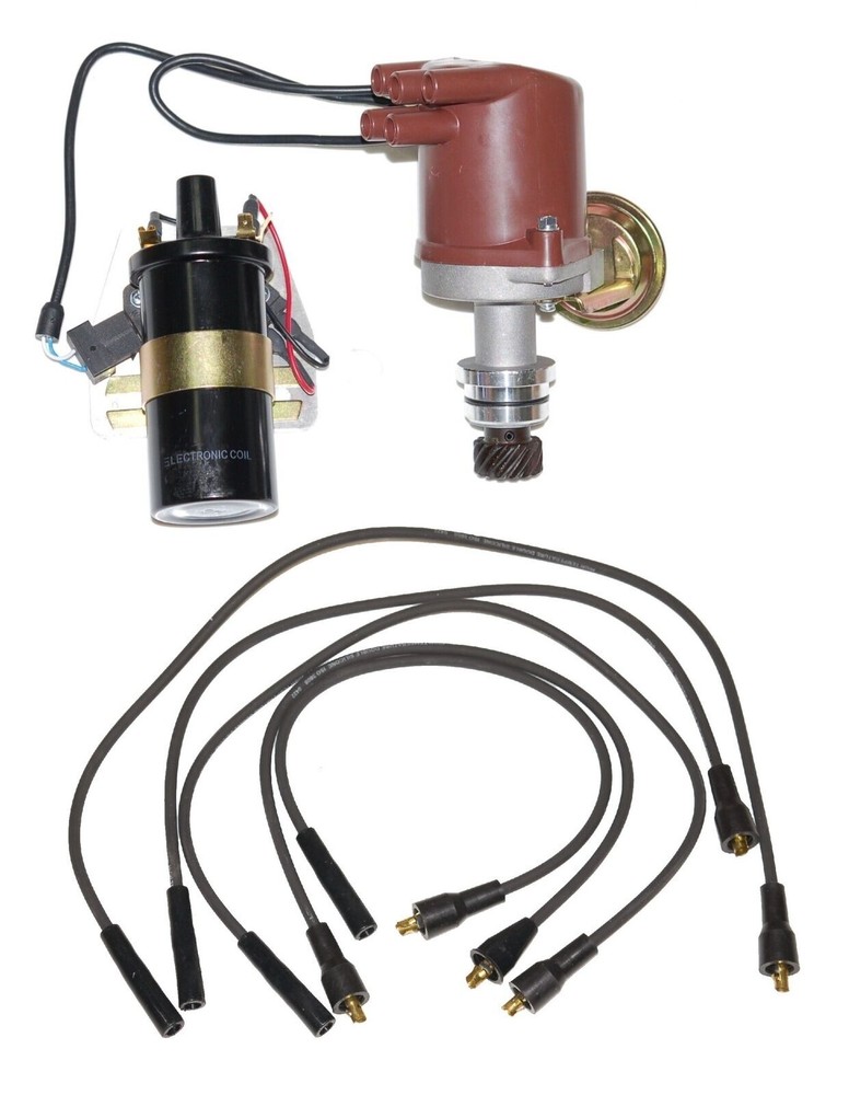 New Fiat 124 Spider Distributor with electronic ignition coil module & HT Leads