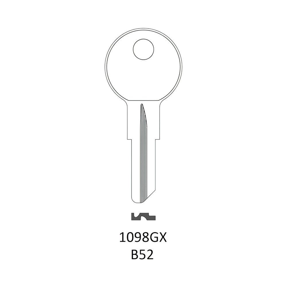 B52, 1098GX Key Blank Nickel
