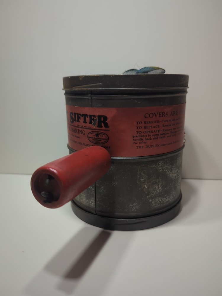 ✨VINTAGE✨ 1920's Duplex Sifter Lable RED HANDLE 5 cup