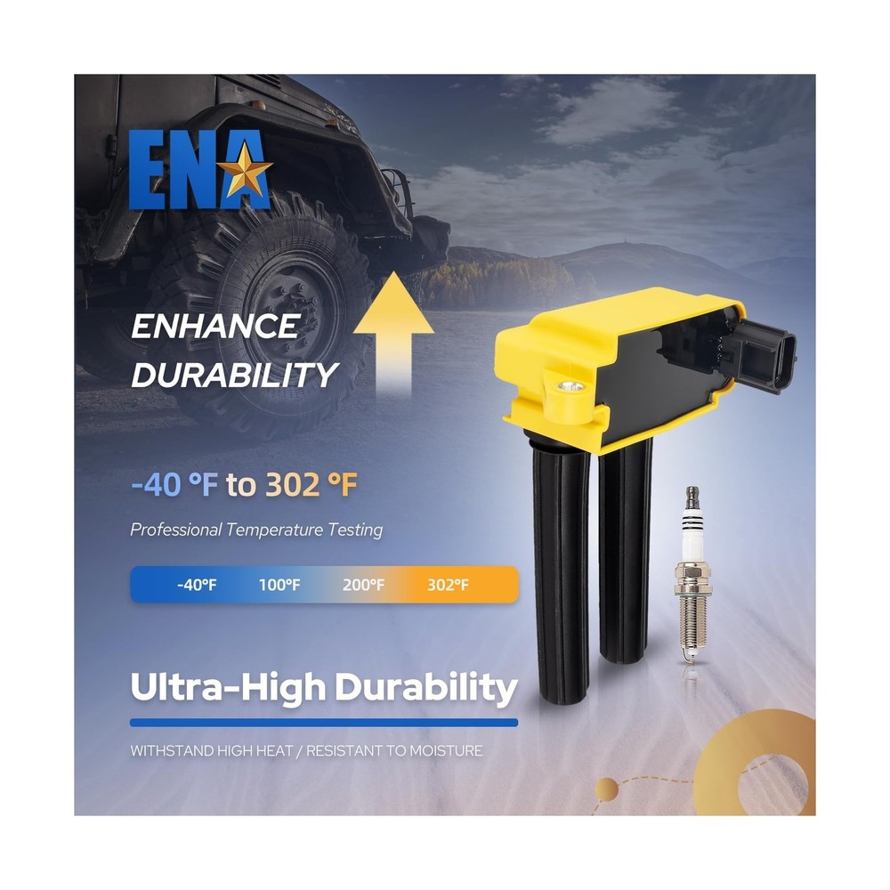ENA 8 Ignition Coil Pack 16 Iridium Spark Plug Compatible with Chry... Fast Ship