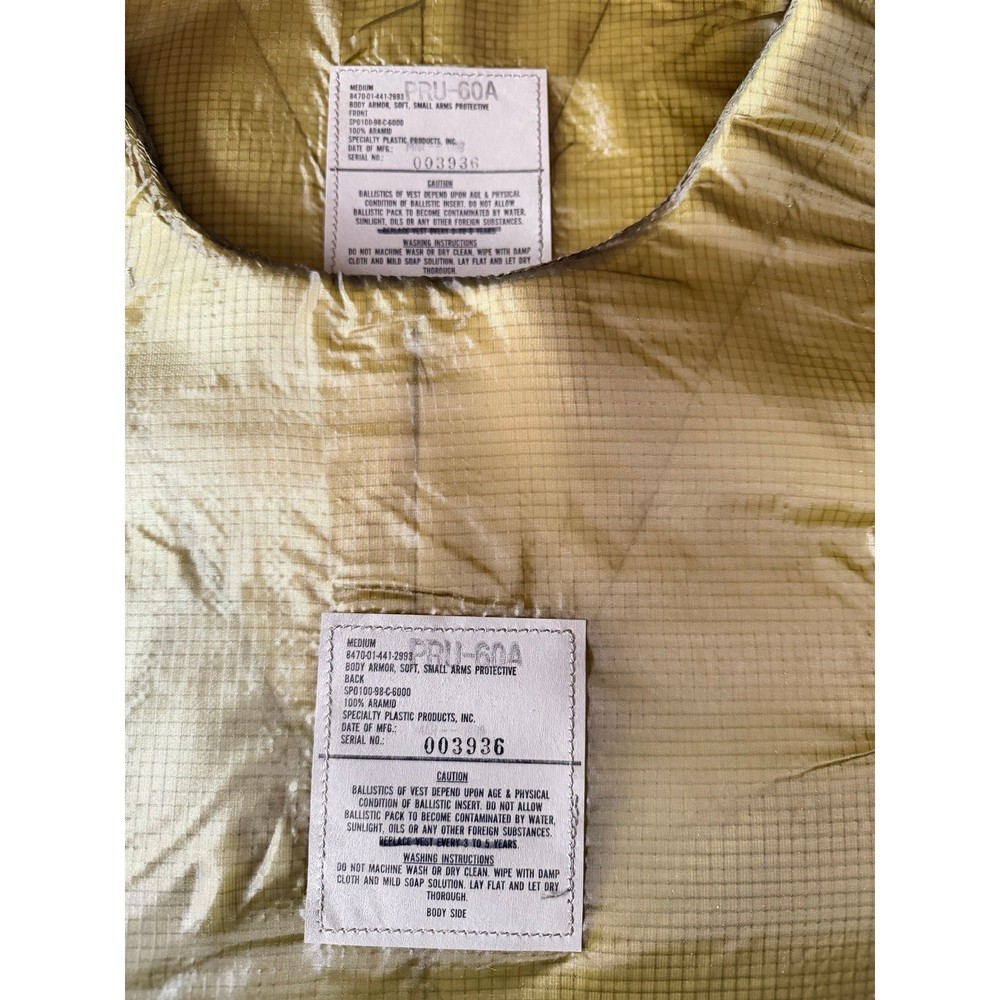 Rare US Army Crew Pilot PRU-60A Small Arms Protective Vest - Medium