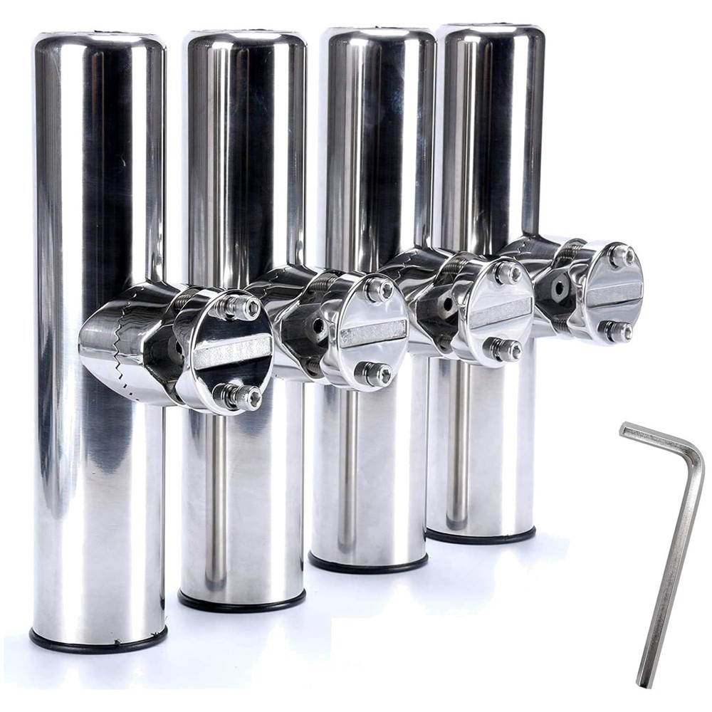 Secure Adjustable Fishing Pole Holder for Marine Rails