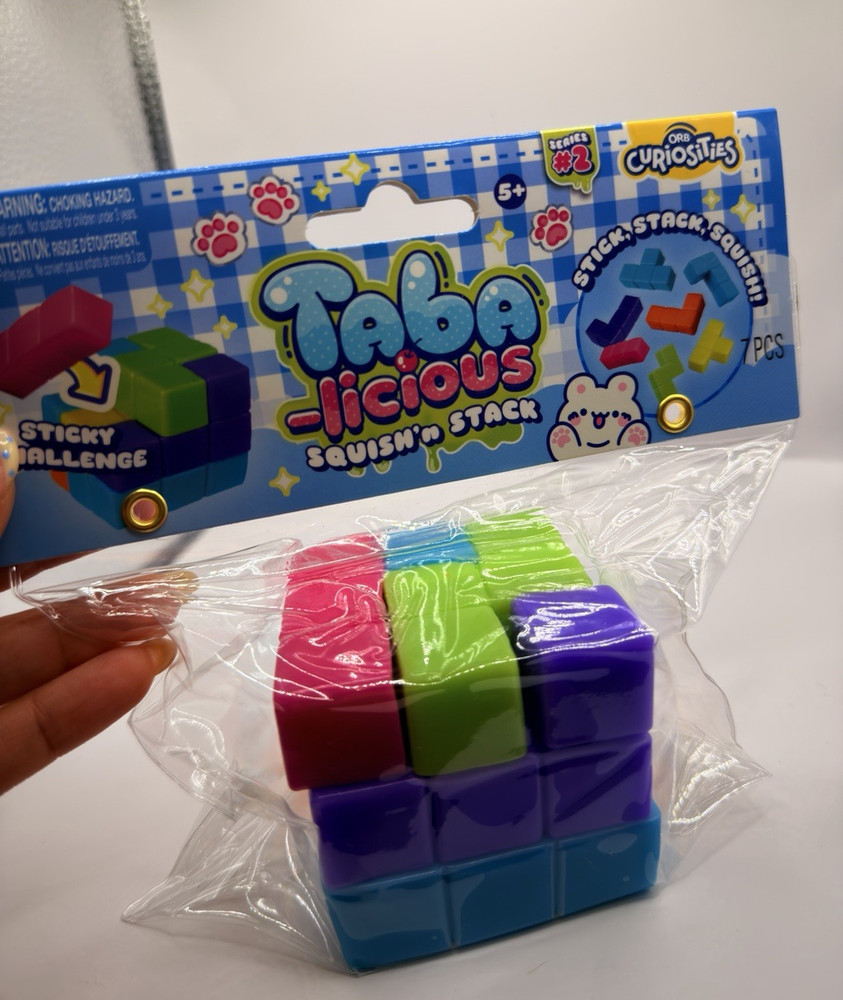 ORB Curiosities Taba-licious Squish'n Stack Brain Teaser Cube Multicolor Toy 5+