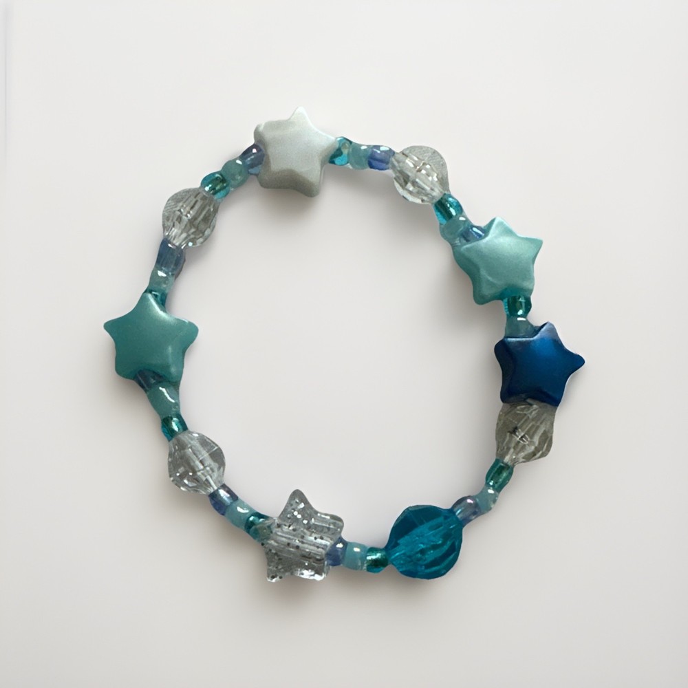 Blue Clear Star Bracelet (Handmade)
