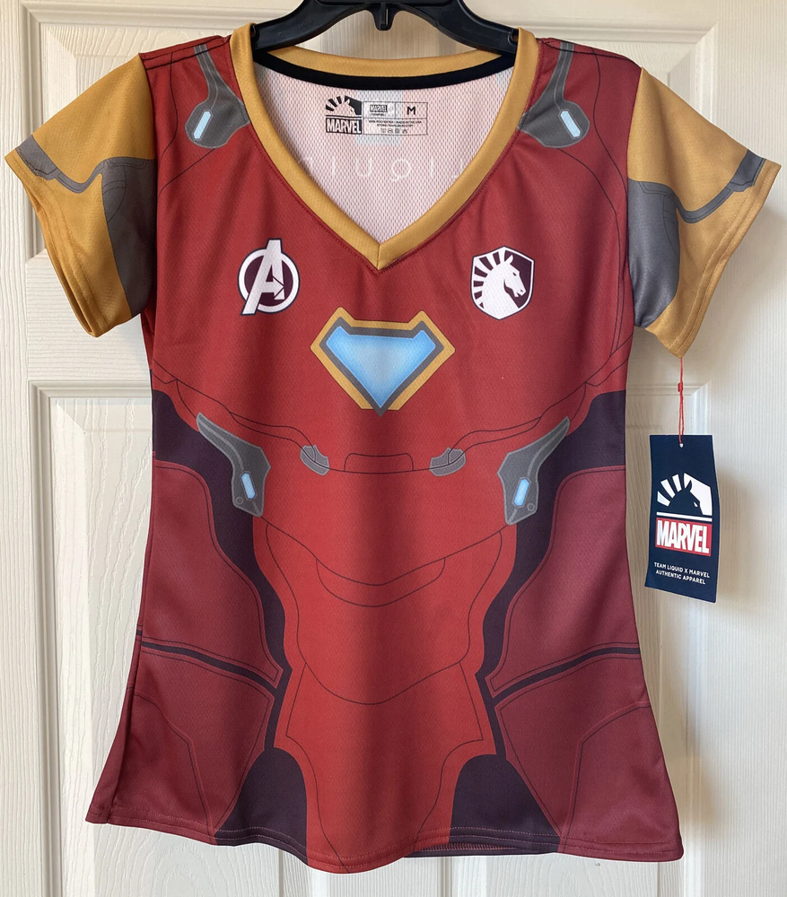 LIQUID X MARVEL IRON MAN JERSEY WOMENS SZ MEDIUM