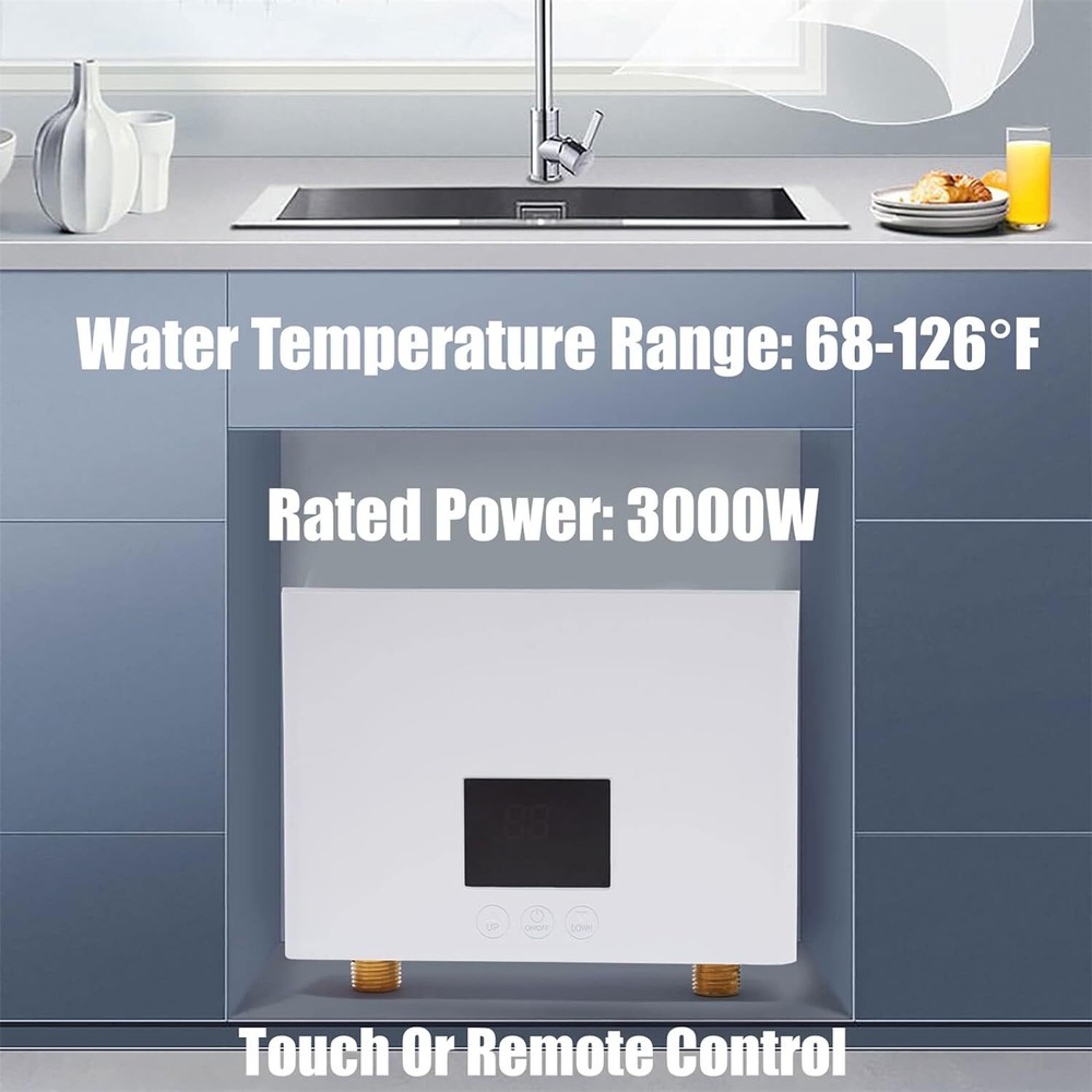 110V KITCHEN ELECTRIC HOT TANKLESS WATER HEATER SHOWER INSTANT BOILER BATHROOM