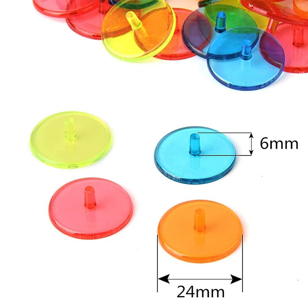 ccHuDE 100 Pcs Clear Plastic Round Golf Ball Position Random, bright colors