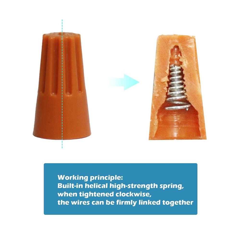 100 Pcs Electrical Wire Connectors Screw Terminals Spring Insert Twist Nuts