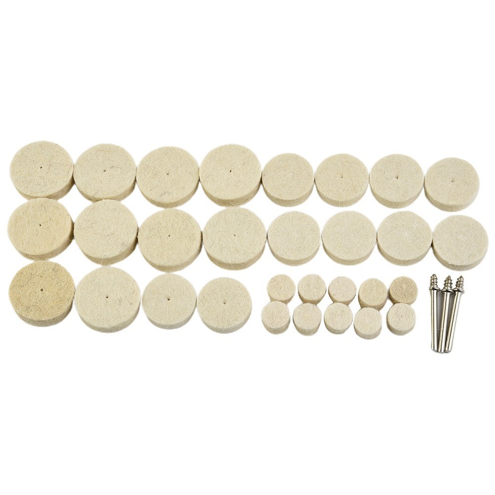 33pcs Buffing Wheel Kit Wool Wheels 3mm Tool Accessory Power Tools Rotary Tool
