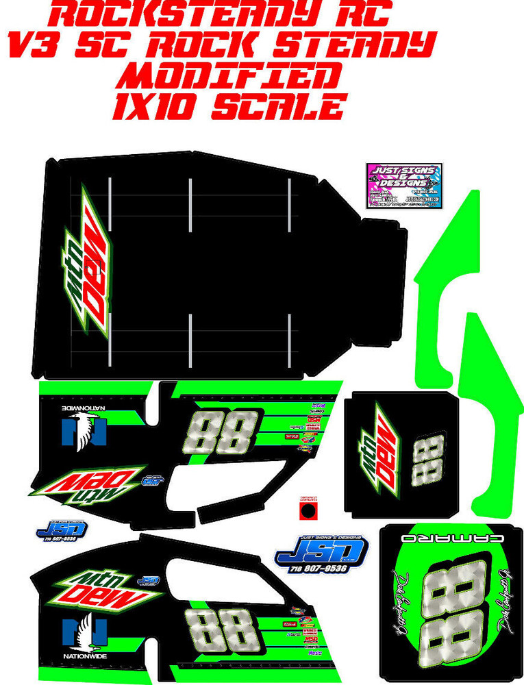 ROCKSTEADY MIDWEST MODIFIED MT DEWSKY DALE JR THEME WRAP KIT