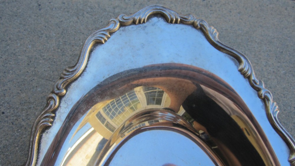Oneida Solid Oval Silver Plated Tray 14"x7.5"