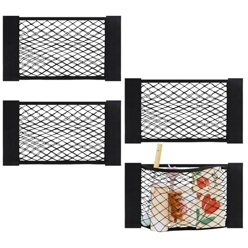 4PCS RV Cargo Storage Mesh Net,Elastic Stretchable Netting Pocket with 8