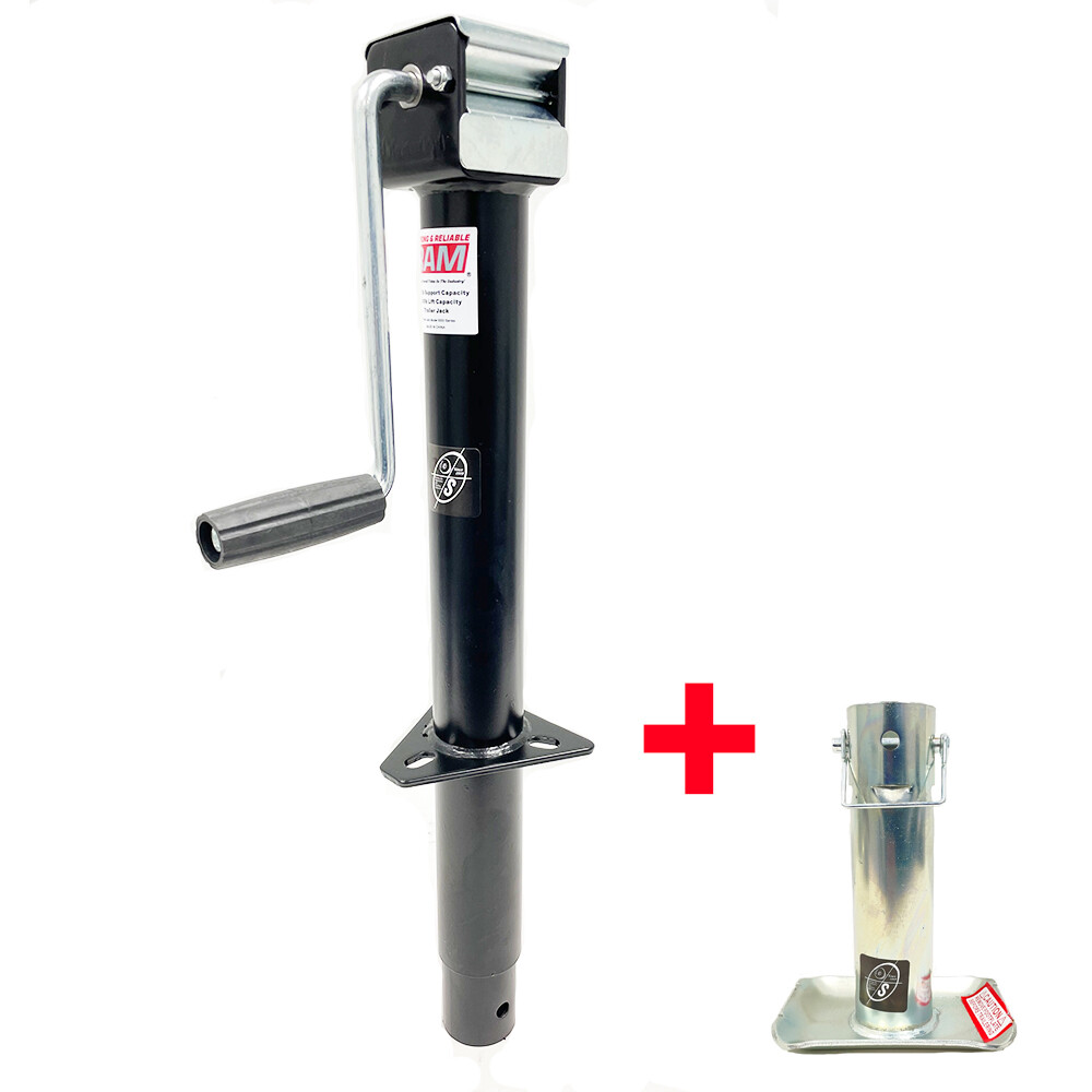 Southwest Wheel 5,000 lbs Side Wind RAM A-frame Trailer Jack & Foot Plate