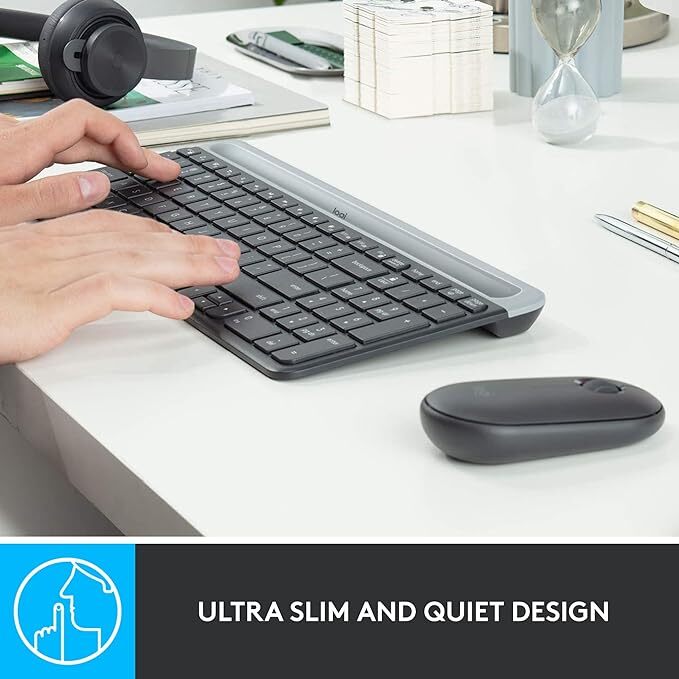 Logitech MK470 Slim Wireless Keyboard and Mouse Combo Modern Compact Layout