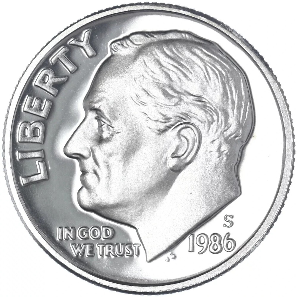 1986 S Proof Roosevelt Dime