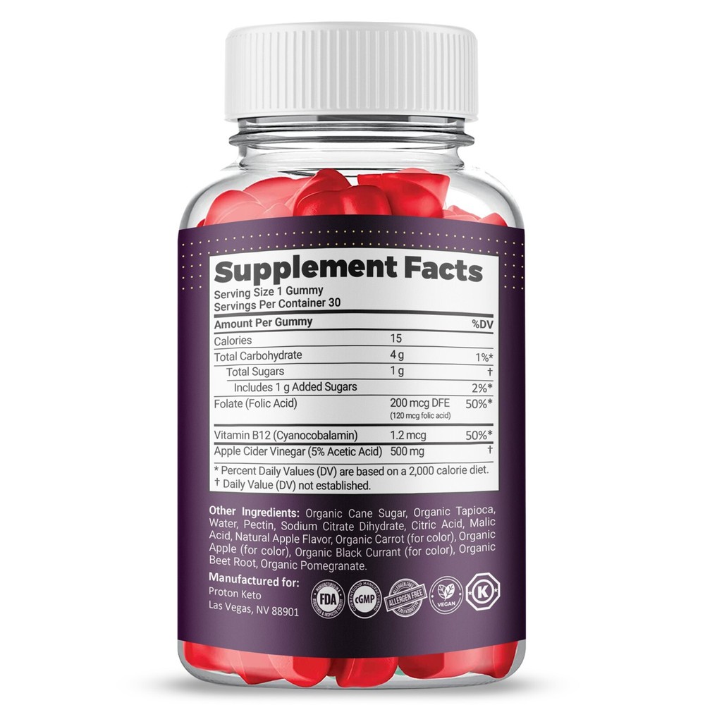 Proton Keto ACV gummies, Proton Gummies Maximum Strength Official (3 Pack)