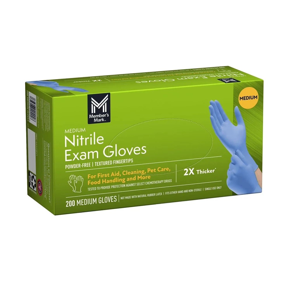 NEW Member's Mark Nitrile Gloves, Medium (200 Count)