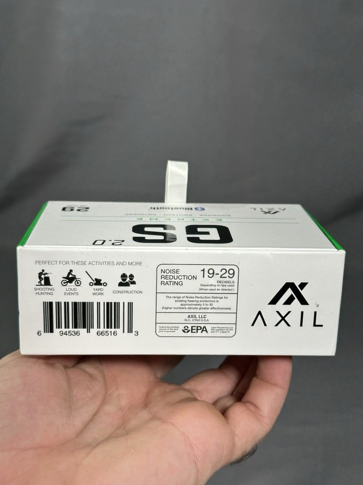 Axil GS (Ghost Stryke) Extreme Active Hearing Protect + Bluetooth + Mic Sealed!