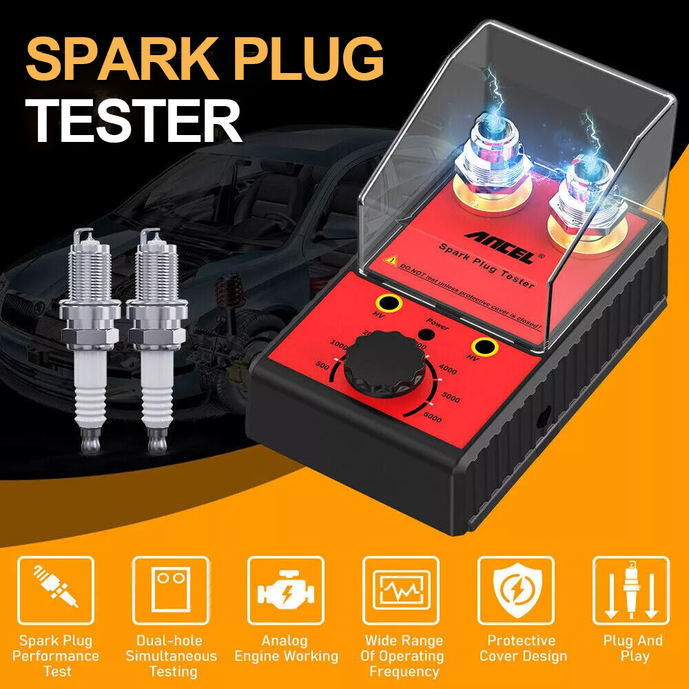 ANCEL Car Spark Plug Tester Auto Adjustable Double Hole Detector Ignition Tester