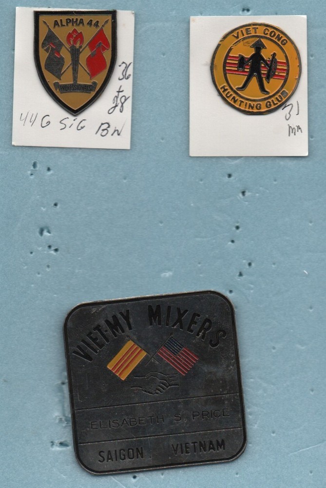 VIETNAM BEERCAN CREST, NAMED HOSTESS BADGE