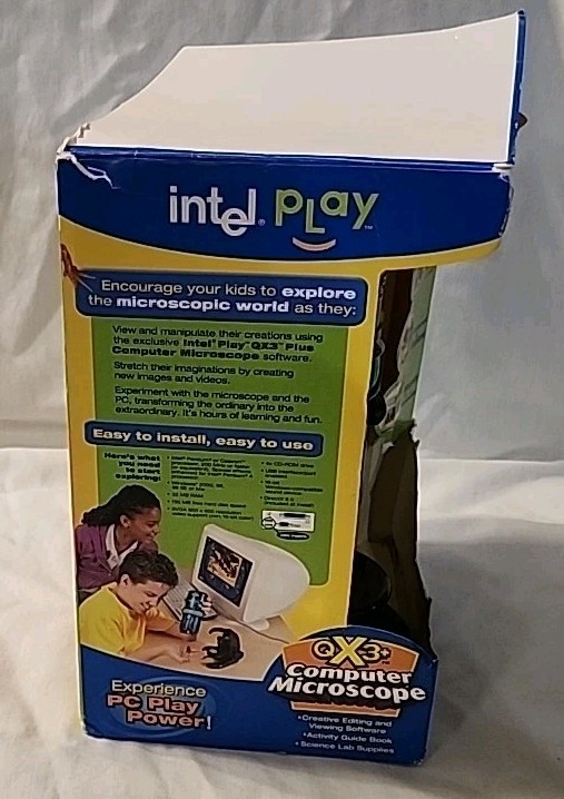 Intel Play QX3+ Computer Microscope 8 & Up includes an activity guide book