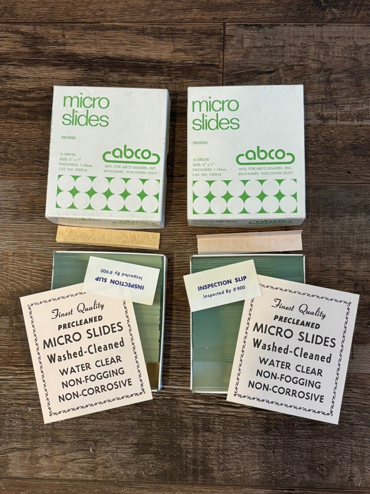 abco micro slides frosted 2 boxes 1/2 gross #750010
