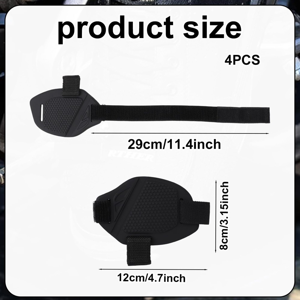 4pcs Motorcycle Shoe Protector Adjustable Motorcycle Gear Shift Pad Shoe Black