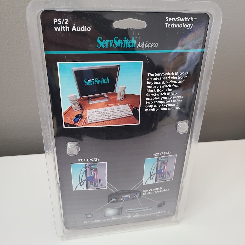 Black Box KV404A SERVSWITCH MICRO KVM WITH AUDIO (2) PS/2 Computers BRAND NEW