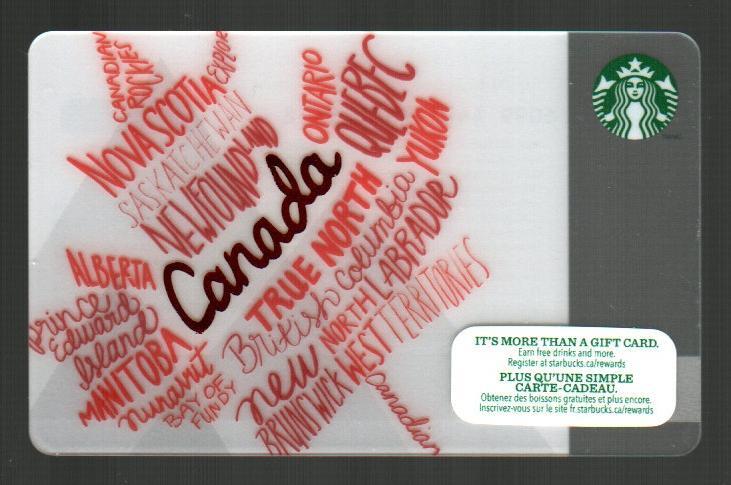 STARBUCKS ( Canada ) Canada Day 2014 Gift Card ( $0 )