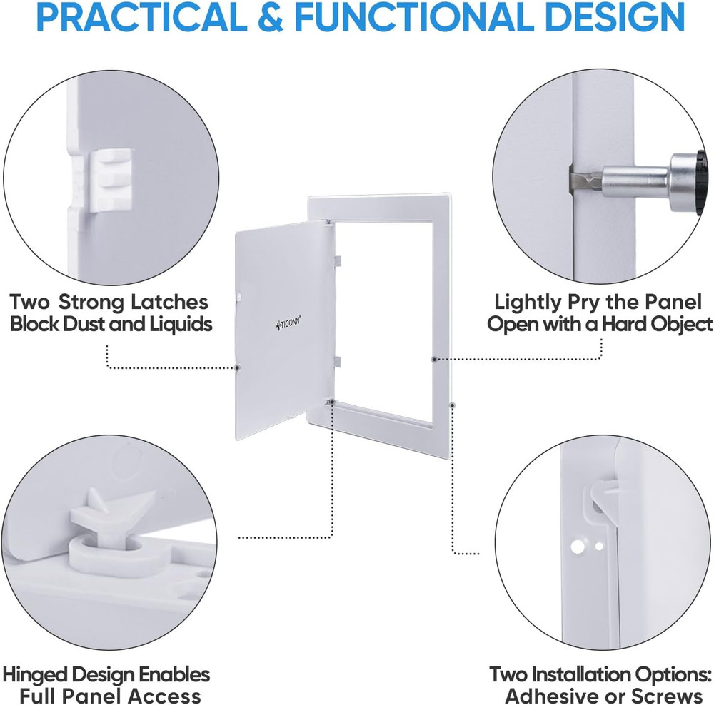 Access Panel for Drywall, 6 X 9 Inch ABS Plastic Wall Hole Cover Access Doors, E