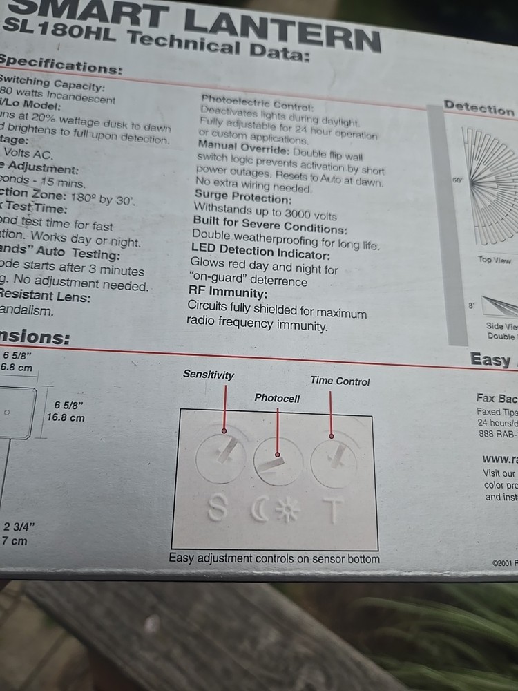 Rab Lighting SL180HL Smart Lantern Motion Sensor Control, White