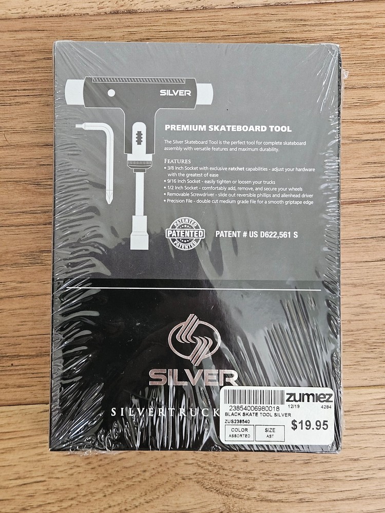 Silver Premium Skateboard Tool Ratchet Socket File Screwdriver T Tool nwt