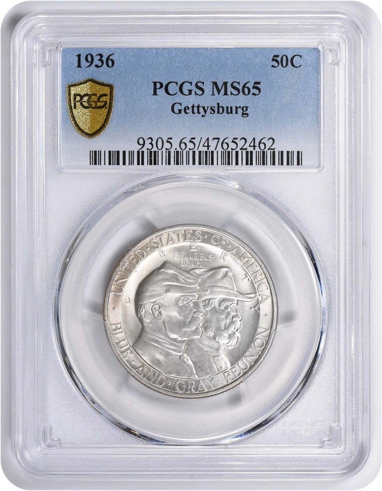 Gettysburg Commemorative Silver Half Dollar 1936 MS65 PCGS