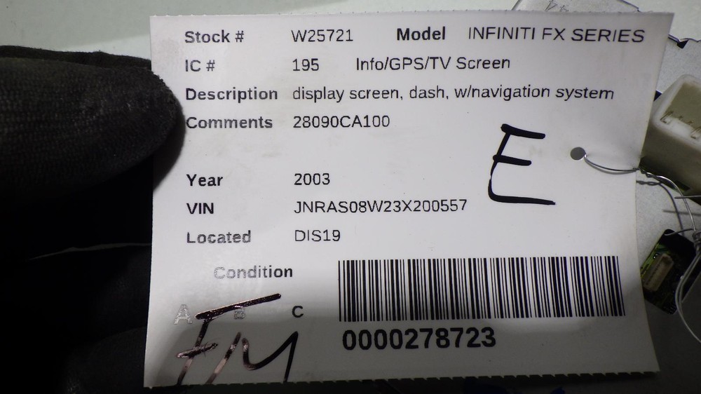 03 INFINITI FX SERIES Info Screen 28090CA100
