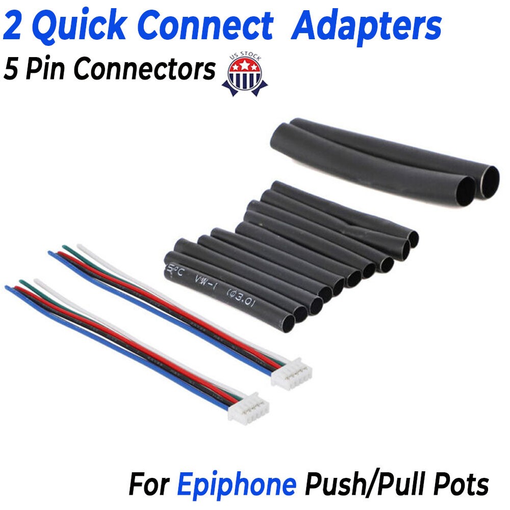 2 Quick Connect  Adapters For Epiphone Push Pull Pot  Pro Plug Pickup Connector