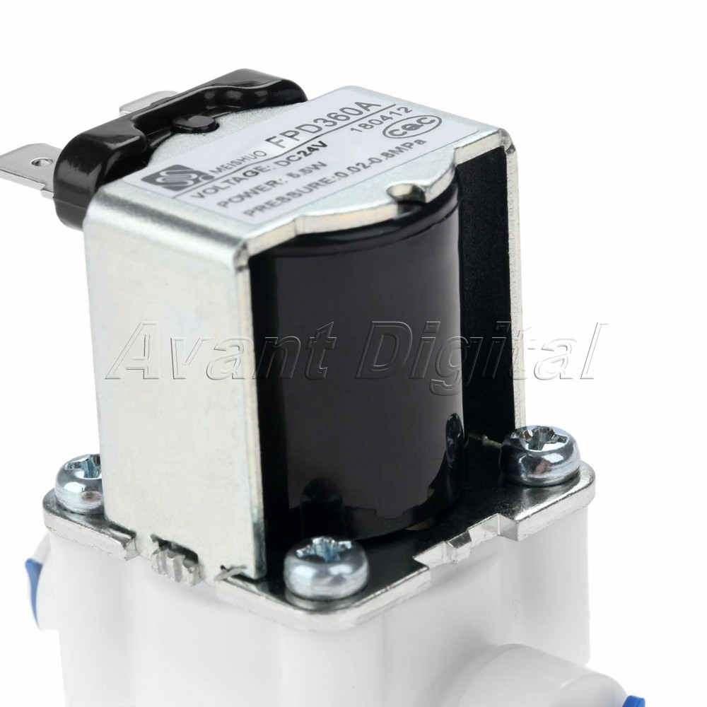1/4" Hose 24V DC Electric RO Water System Flow Control Solenoid Valve Connection