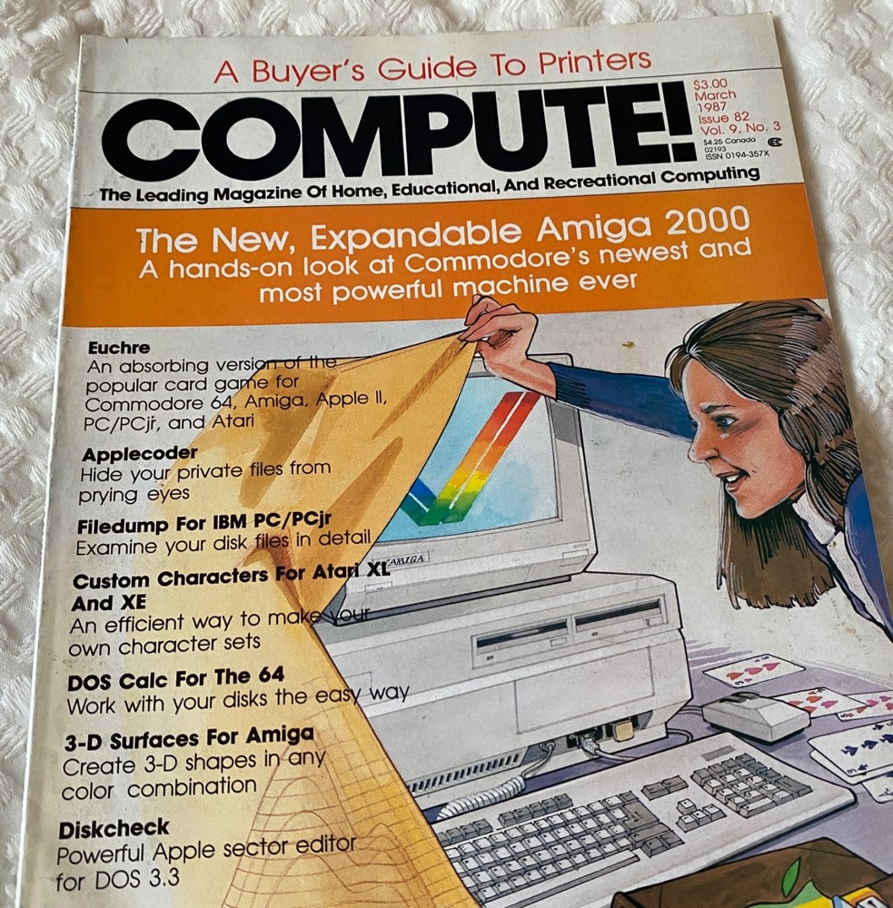Compute! Magazine New Amiga 2000 Applecoder  March  1987 Vol 9 No 3 Issue 82