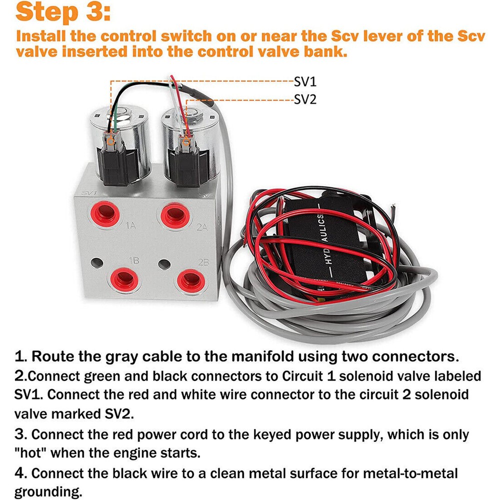 Hydraulic Multiplier, SCV Splitter / Diverter Valve with Couplers and Switch Box