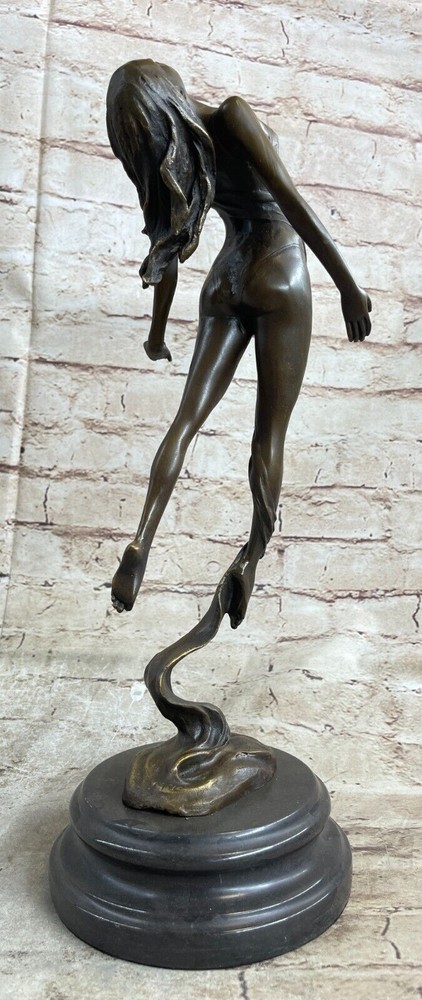 100% Solid Bronze Leap Dancer Sculpture Figurine Lost Wax Method Artwork Decor