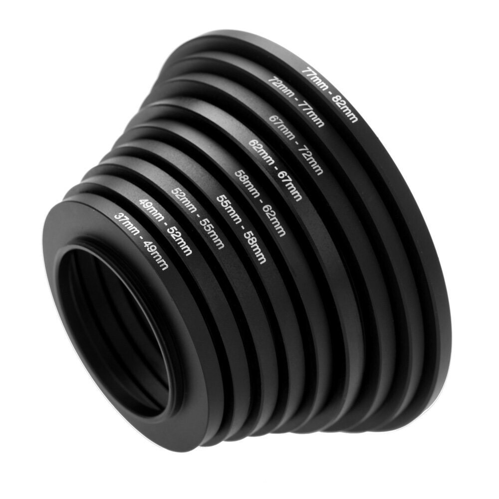 18pcs Camera Lens Filter Adapter Kit 9pcs Step Up Ring & 9pcs Step Down Set