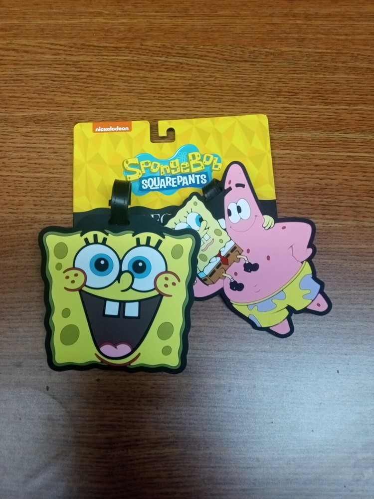 2 PCS SPONGEBOB & PATRICK LUGGAGE/BAG TAGS SET