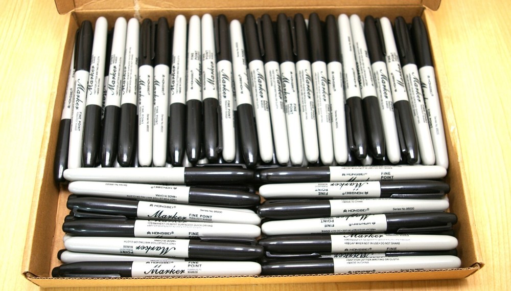 105 Pack Permanent Markers Bulk Black Permanent Marker Set Fine Point Marker