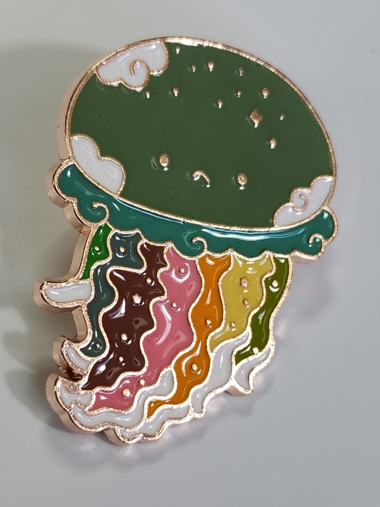 Jellyfish Lapel Pin Multi-color Rainbow