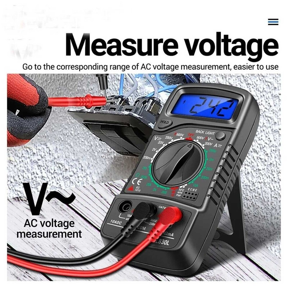 Multifunction Digital Multimeter 1999 Counts AC/DC Volt Current Ohm Tester Meter