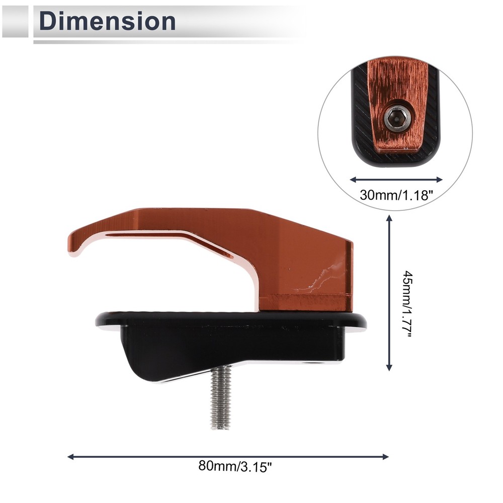 Allu Alloy Motorcycle Hook for Minio Rectangular With Hole 1 Set Orange