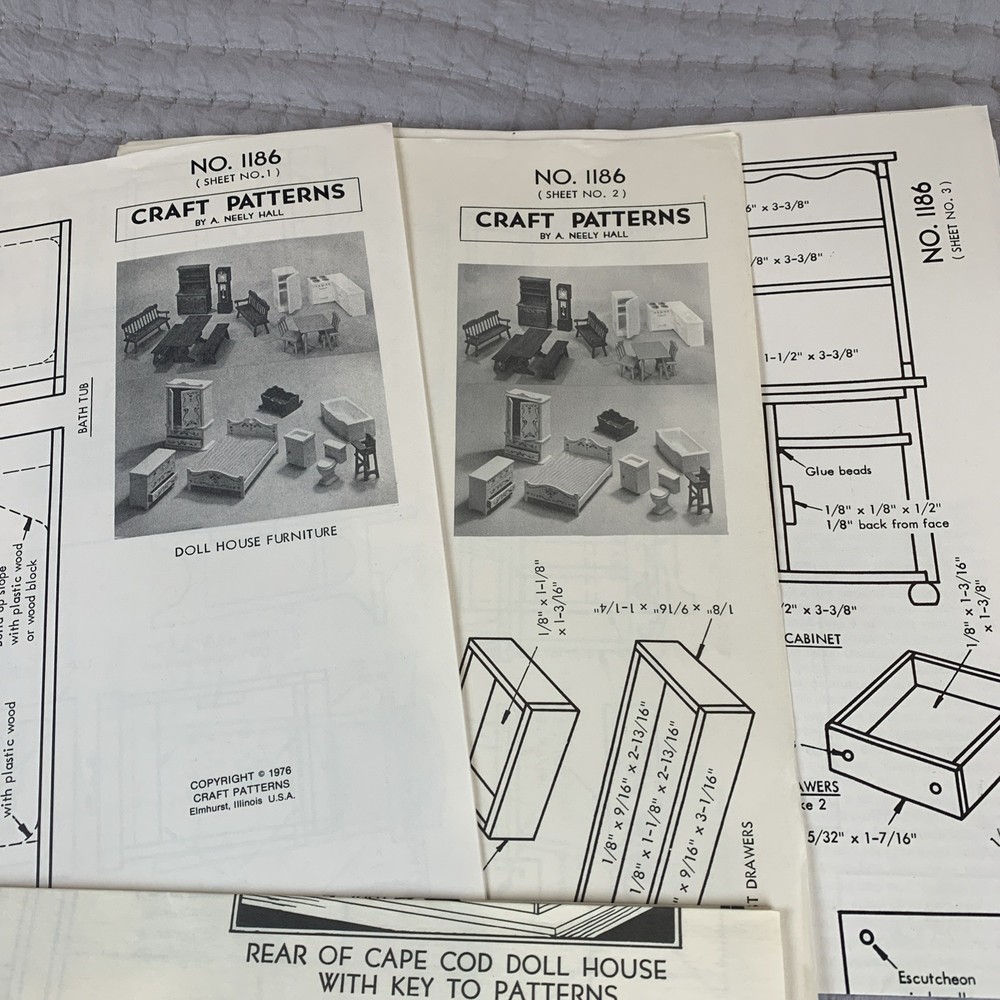 Vtg Cap Cod Doll House Pattern By Craft Patterns By A. Neely Hall 1977