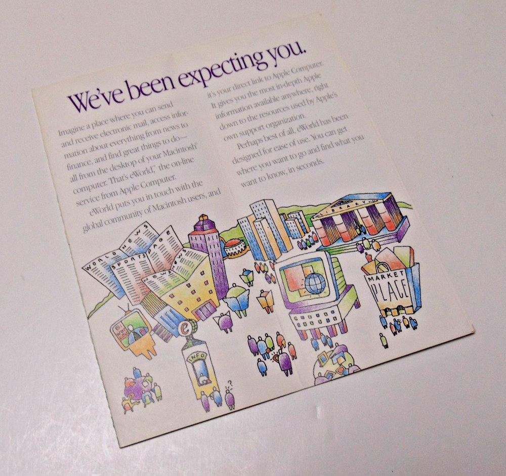 MAC Computer Apple eWORLD Community 1995 Retro Vintage Computing Brochure