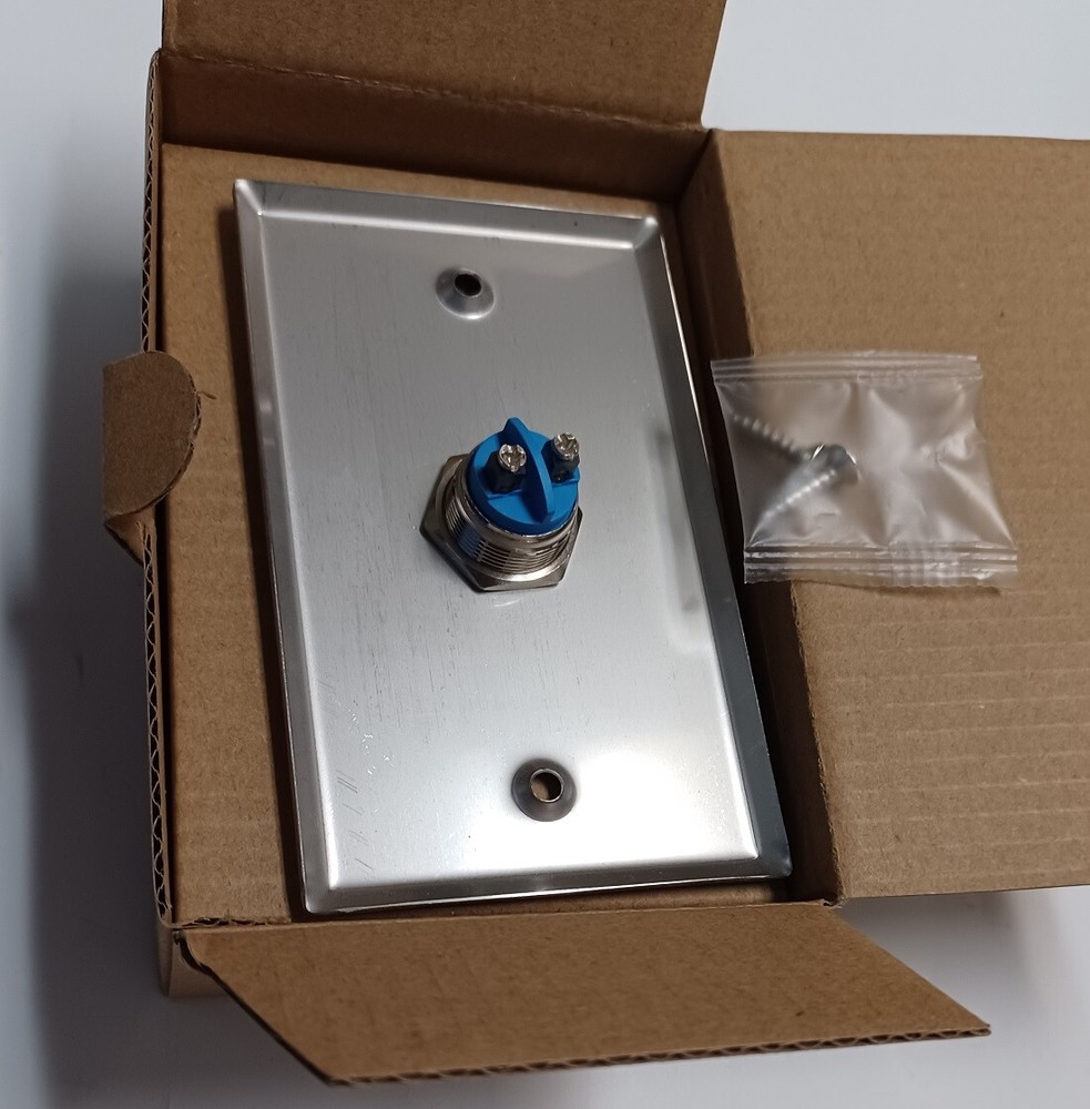 Door Release Exit Button, NO/COM, Momentary, Single Gang Mount, Stainless Steel